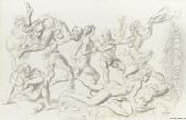 Figures In Motion Oil Painting by Reginald Marsh