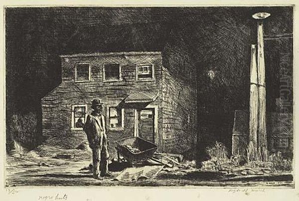 Bar Buey (negro Huts) Oil Painting by Reginald Marsh