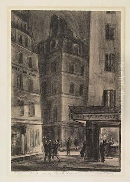 Rue St. Jacques<</b> Oil Painting by Reginald Marsh