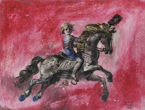Child On Carousel Horse Oil Painting by Reginald Marsh