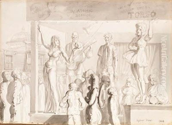 Atomic Blonde Oil Painting by Reginald Marsh