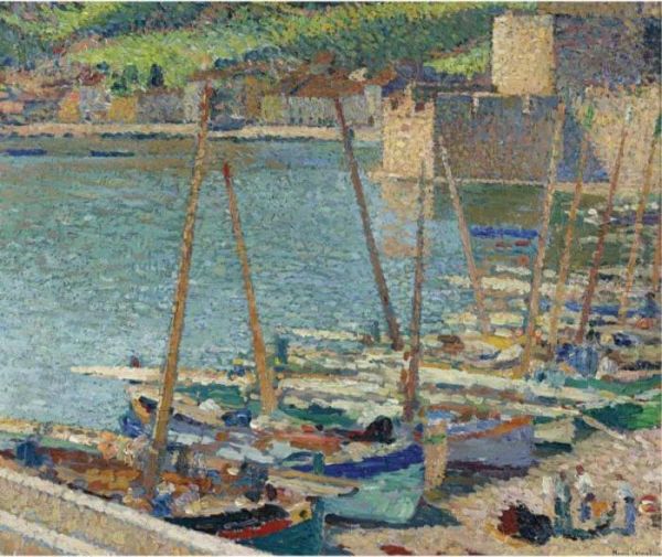 Bateaux De Peche, Sur La Greve A Collioure Oil Painting by Henri Martin