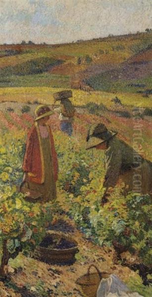 La Cueillette Oil Painting by Henri Martin