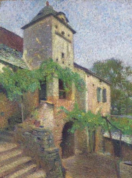 Vue D'une Ferme Avec Un Pigeonnier Oil Painting by Henri Martin
