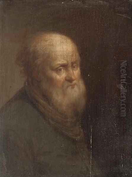 Portrait of an old man Oil Painting by Cornelis Van Poelenburgh
