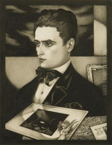 Giovin Signore (o Autoritratto) Oil Painting by Alberto Martini