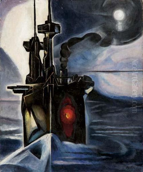 La Nave Fantasma Oil Painting by Alberto Martini