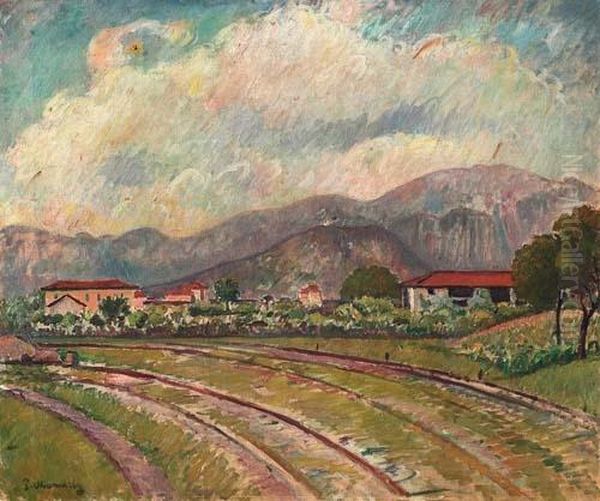Binari Morti, (1929) Oil Painting by Piero Marussig