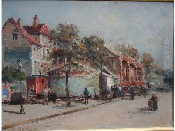 La Fete Foraine Oil Painting by Gustave Mascart
