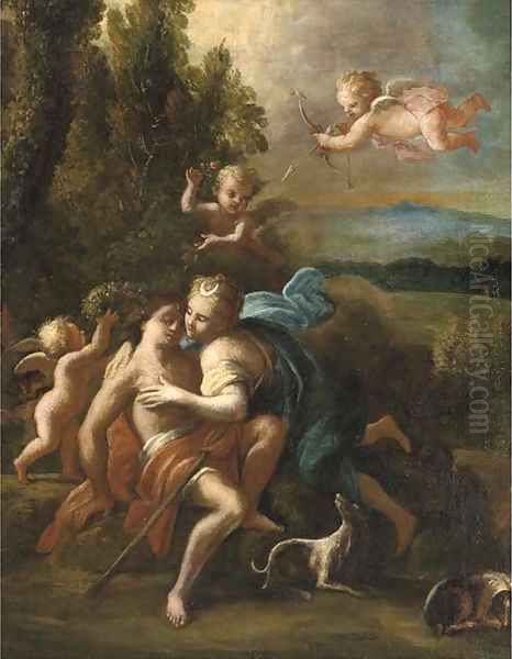 Diana and Endymion Oil Painting by Domenico Piola