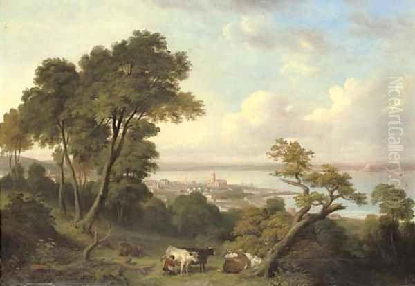 View of Penzance, Cornwal Oil Painting by Richard Thomas Pentreath