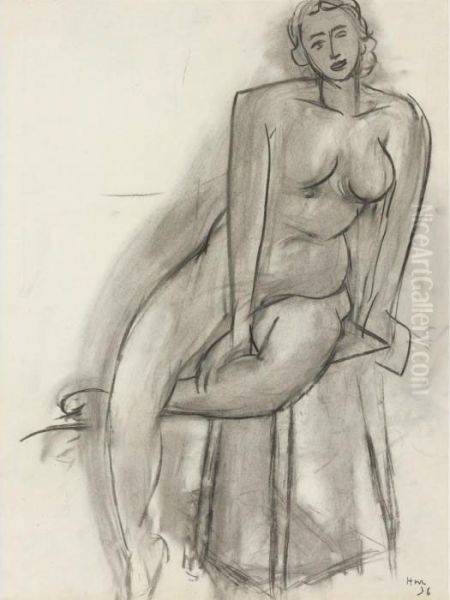 Nu Au Tabouret Oil Painting by Henri Matisse