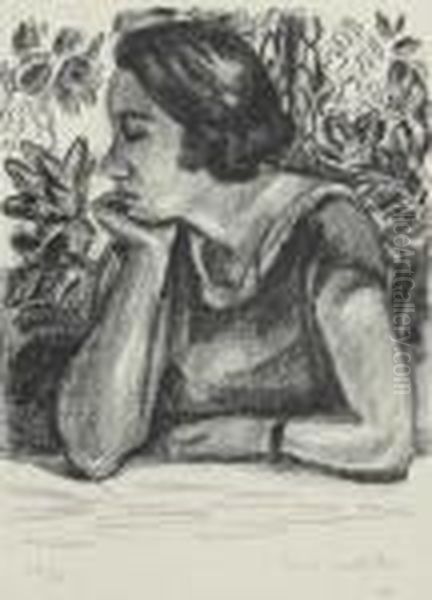 Visage De Profil Reposant Sur Un Bras, Paravent Louis Xiv Oil Painting by Henri Matisse