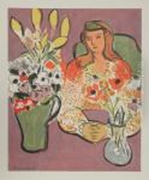 Woman With Flowers Oil Painting by Henri Matisse