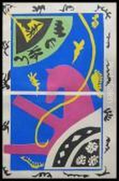 Le Cheval, 
L'ecuyere, 
Le Clown (de La Serie Jazz). Oil Painting by Henri Matisse