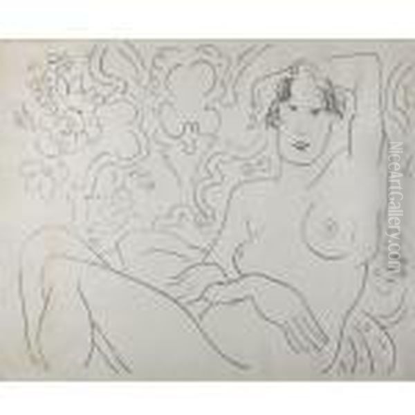 Nu Assis, Bras Gauche Sur La Tete Oil Painting by Henri Matisse
