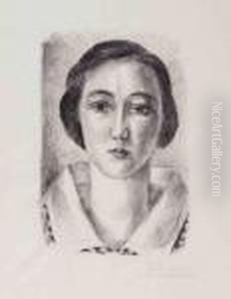 Jeune Fille En Robe Fleurie Au Col D'organdi Oil Painting by Henri Matisse
