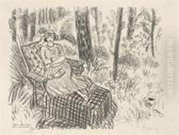 Jeune Fille A La Chaise-longue Dans Un Sous-bois Oil Painting by Henri Matisse