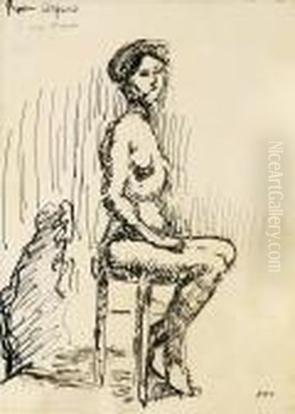 Jeune Fillenue, Assise Sur Un Tabouret Oil Painting by Henri Matisse
