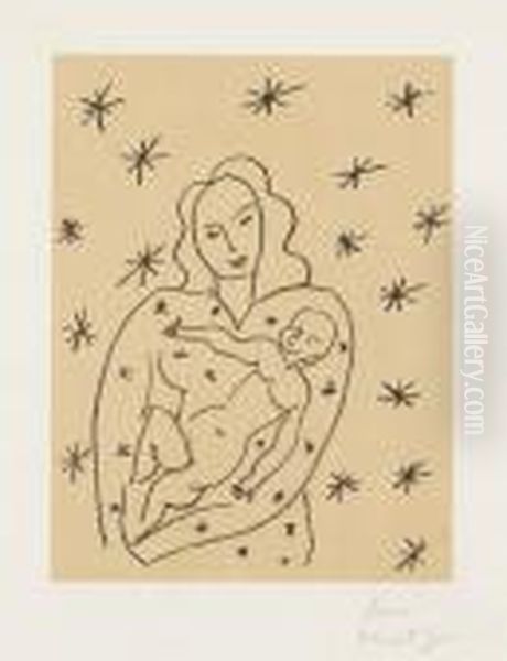 Vierge Et Enfant Sur Fond Etoile Oil Painting by Henri Matisse