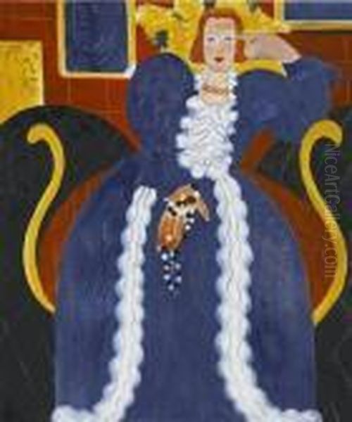 Woman In Blue Oil Painting by Henri Matisse