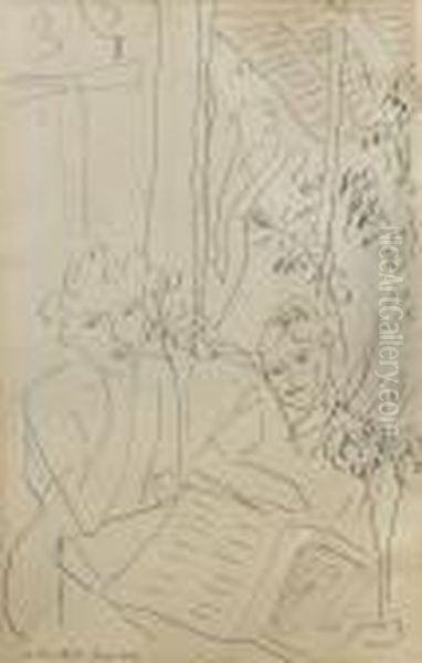 Deux Personnages Et Interieur Oil Painting by Henri Matisse