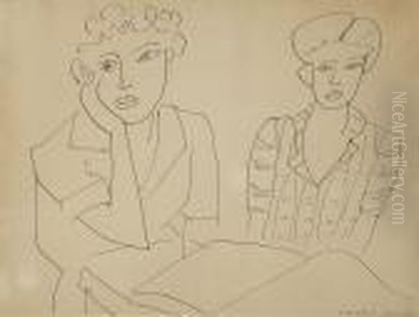 Deux Femmes Oil Painting by Henri Matisse