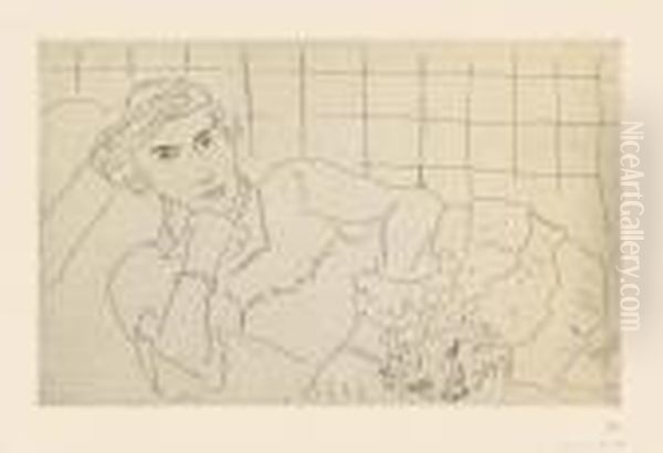 Jeune Femme Et Son Chien. Oil Painting by Henri Matisse
