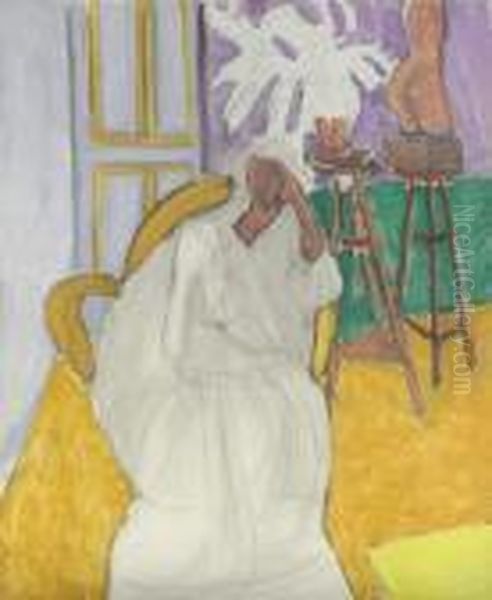 Figure Assise Et Le Torse Grec (la Gandoura) Oil Painting by Henri Matisse