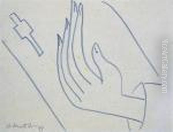 Etude De Main, Pour La Chapelle De Vence Oil Painting by Henri Matisse