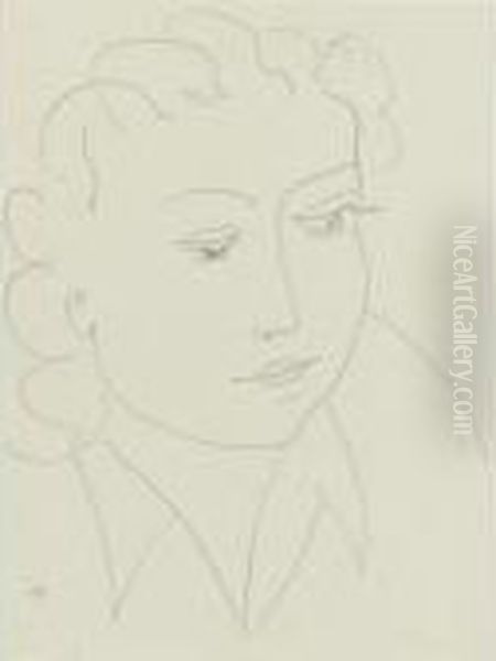 Visage, Yeux Baisses Oil Painting by Henri Matisse