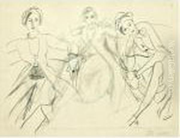 Trois Figures (d. 524) Oil Painting by Henri Matisse