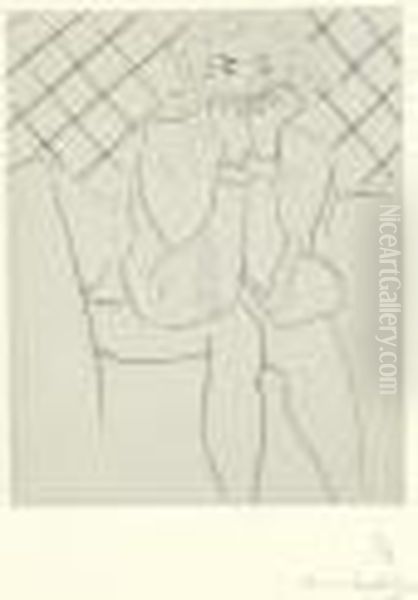 Figure Assise Mains Au Menton Oil Painting by Henri Matisse