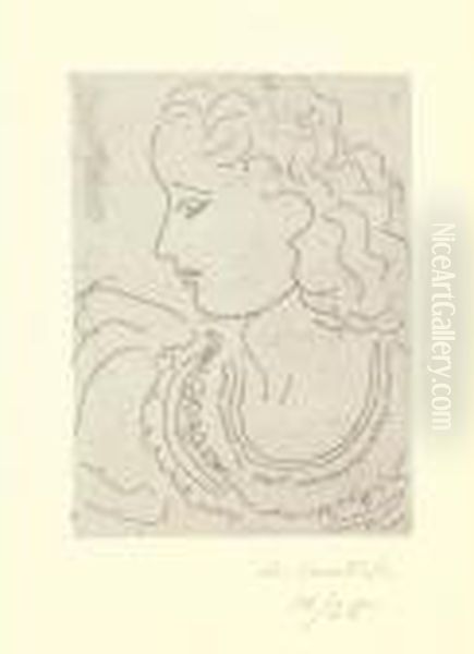 Jeune Femme De Profil, Blouse En Dentelle Oil Painting by Henri Matisse