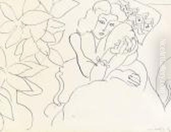 Femme Et Fleurs Oil Painting by Henri Matisse