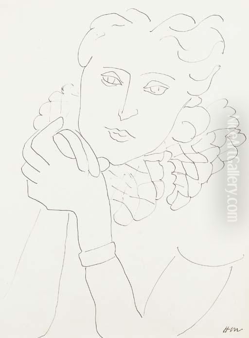 Figure, Col Plisse En Rucher Oil Painting by Henri Matisse