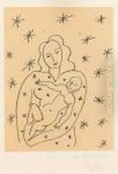 Vierge Et Enfant Sur Fond D'etoile. Oil Painting by Henri Matisse