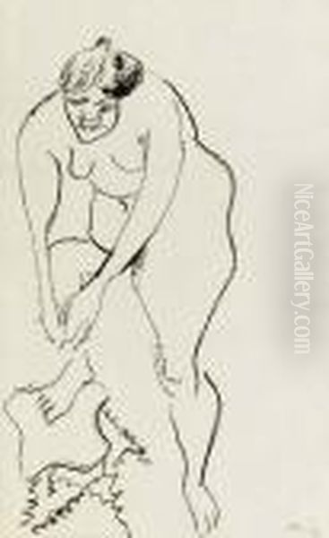 Nu Au Pied Droit Sur Un Tabouret (duthuit 404) Oil Painting by Henri Matisse