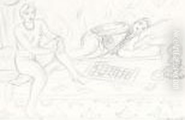 Interieur Deux Figures Et Damier Or Le Repos Oil Painting by Henri Matisse