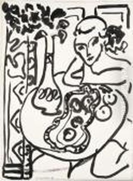 Figure Feminine Et Fruits Oil Painting by Henri Matisse