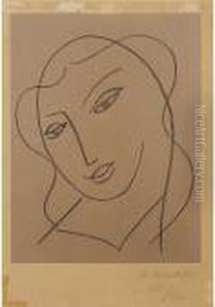 Etudes Pour La Vierge - Tete Voilee (d. 640) Oil Painting by Henri Matisse