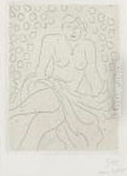 Nu Drape Sur Fond Compose De Cercles (d. 224) Oil Painting by Henri Matisse