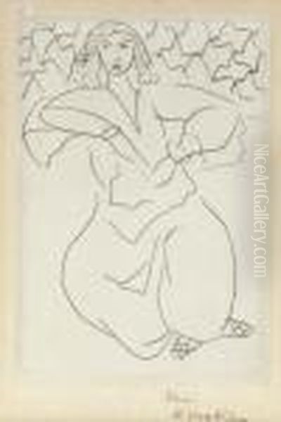 Orientale Assise, Voile Sur La Tete Oil Painting by Henri Matisse