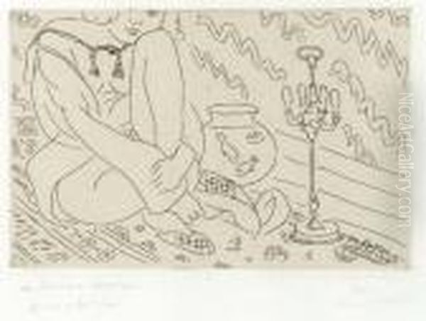 Figure Au Visage Coupe Assise Dans Un Interieur Oil Painting by Henri Matisse