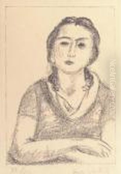 Buste De Jeune Fille, Les Bras Croises Oil Painting by Henri Matisse