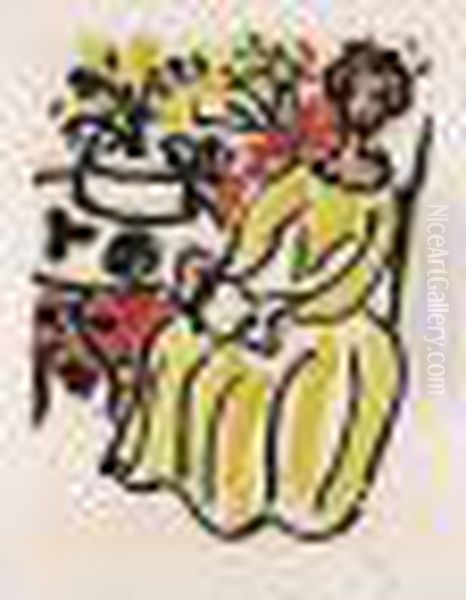 Marie-jose En Robe Jaune (d.817; F. 319) Oil Painting by Henri Matisse