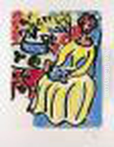 Marie-jose En Robe Jaune (d. 817; F. 319) Oil Painting by Henri Matisse
