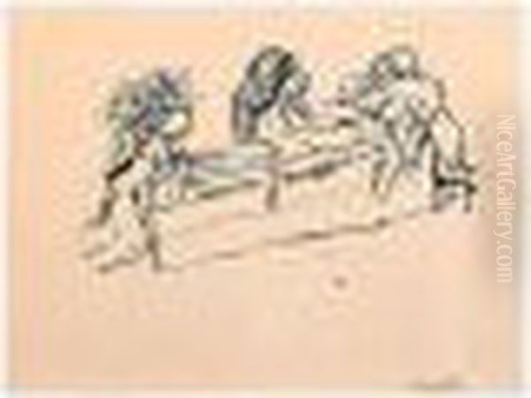 Etude Pour 'la Mise Au Tombeau' Oil Painting by Henri Matisse