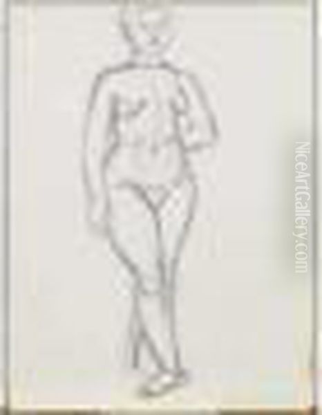 Modele Nu Debout, 1907-1908 Oil Painting by Henri Matisse Modele Nu Debout, 1907-1908 Oil Painting by Henri Matisse