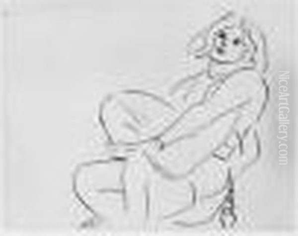 Jeune Femme Enserrant Son Genou Gauche. 1929 Oil Painting by Henri Matisse